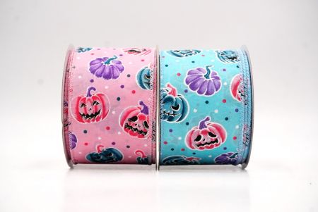 Urocze twarze dyni Halloween wstążka_KF9928 (1)